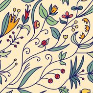 Cute hand drawn doodle floral seamless pattern N2