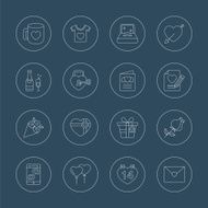 valentine&#039;s day line icon set N14