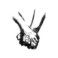 illustration handdrawn holding hands