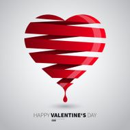 Vector heart made from color stripes Jappy valentines day