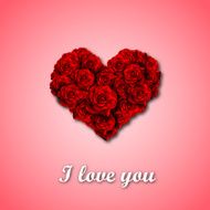 Heart with roses love or valentine theme card