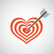 Logo heart as a target and arrow