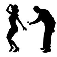 Vector silhouettes of people N107