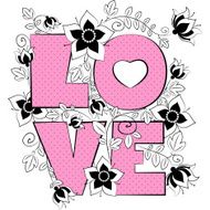 vector letter love Wedding card