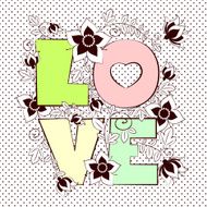 vector letter love Wedding card N2