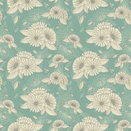 Chamomile retro seamless pattern N3