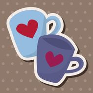 Valentine's day theme cup elements vector N4