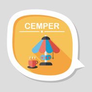 coffee time flat icon with long shadow eps10 N35