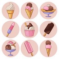 Ice cream isolated set N2