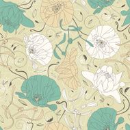 elegant flowers and leaves