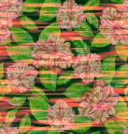 seamless exotic floral pattern pink camellias and tropical leaf N2