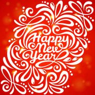 Red romantic New year background with flare lights and texture