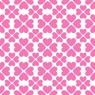 Floral vector seamless pattern with heart shapes