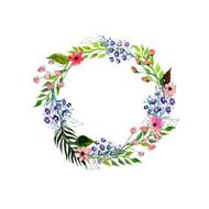 Watercolor flowers wreath N5