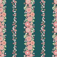 Floral seamless vertical line pattern