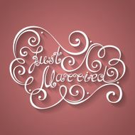Vector Just Married Inscription St Valentine&#039;s Day Symbol Wedding N2