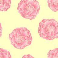 Floral seamless vector pattern with camellias on light background