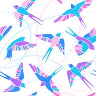 Flight of Swallows - mosaic pattern
