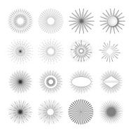 Geometric Shapes and Light Ray Sunbusrt set