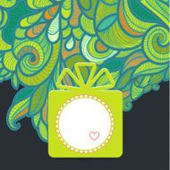 Gift with floral green N2