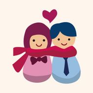 Valentine&#039;s day couple flat icon elements background eps10 N5