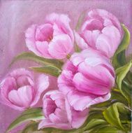 Vintage pink tulips N3