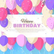 Happy Birthday greeting card in a flat style