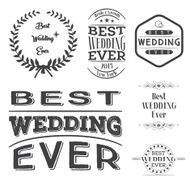 Set of best wedding ever labels