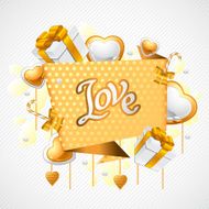 Valentine&#039;s Day vector background Origami speech bubble N2