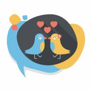Valentine's Day lover bird flat icon with long shadow eps10 N120
