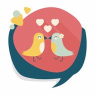 Valentine's Day lover bird flat icon with long shadow eps10 N121