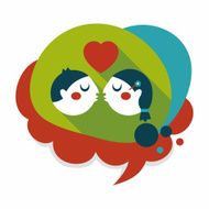Valentine&#039;s day couple flat icon with long shadow eps10 N97