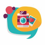 Valentine's Day photo flat icon with long shadow eps10 N15