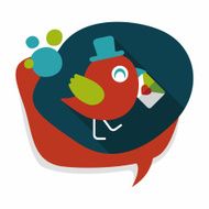 Valentine's Day lover bird flat icon with long shadow eps10 N125
