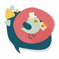 Valentine's Day lover bird flat icon with long shadow eps10 N126