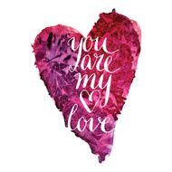 Watercolor painted heart N7