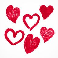 Hearts set hand painted N2