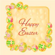 Frame of Easter eggs background vector