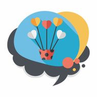 heart flower flat icon with long shadow eps10 N20