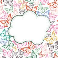 vector vintage frame with butterflies N2
