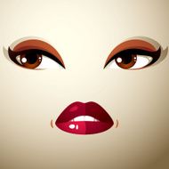 Attractive woman with stylish bright make-up Sexy Caucasian lady