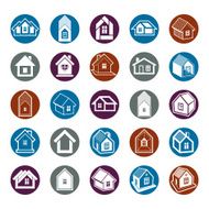 Houses abstract icons can be used in advertising