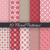 Cute floral seamless patterns Vector illustration