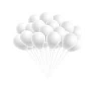Vector bunch birthday or party white balloons