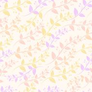 Seamless pattern with leaves in retro style N2