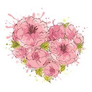 Flowers background -- heart