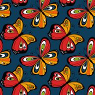 Flying butterfly seamless pattern Spring illustration N4