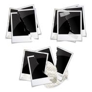 Set of empty photo frames