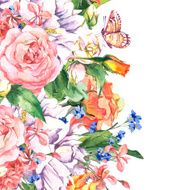 Floral Greeting Card with Blooming Jasmine