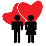 couple in love color vector